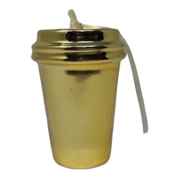 2012 Starbucks Shiny Metallic GOLD Ceramic Christmas Ornament Coffee Tumbler - Picture 3 of 6